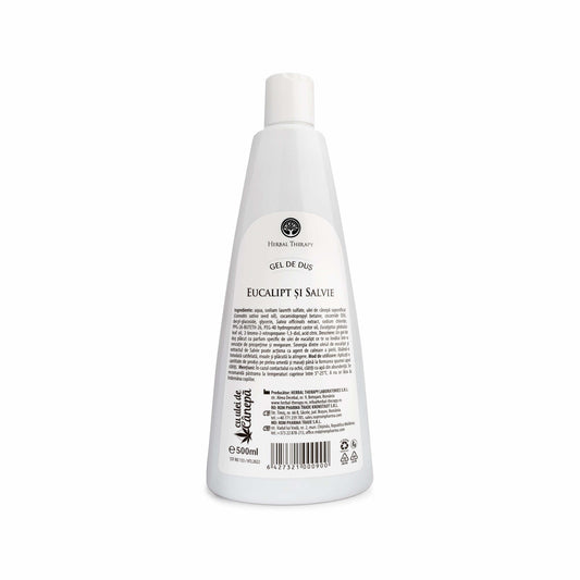 Бодрящий и восстанавливающий гель для душа - масло эвкалипта, шалфея и конопли, 500 мл