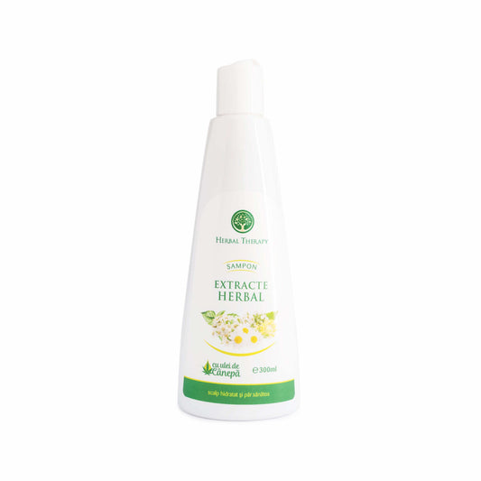 Șampon Hidratare Intensă, Păr Uscat - Extracte Herbal și Ulei de Cânepă, 300 ml
