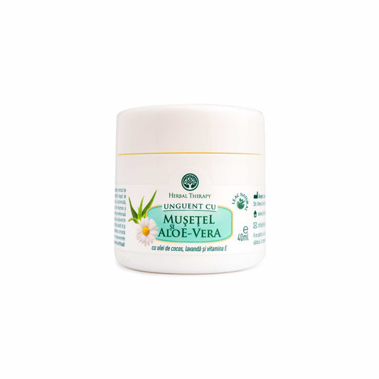 Unguent Calmant pentru Eczeme - Mușețel, Aloe-Vera, Cocos, Lavandă, Vitamina E, 40 ml