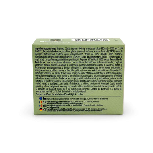 Витамин С 1000 мг с флавоноидами бузины - Облегчение симптомов простуды, 30 таблеток