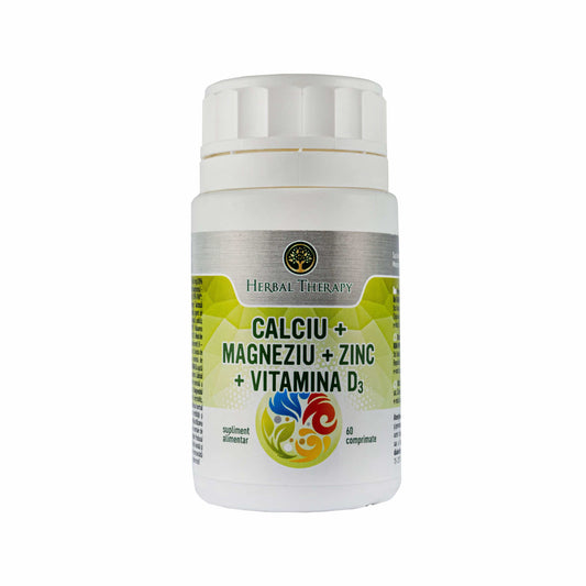 Calciu + Magneziu + Zinc + Vitamina D3, 60 comprimate