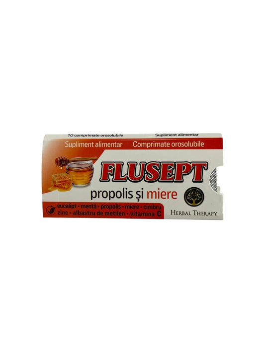 Flusept cu Propolis și Miere N10 - comprimate orosolubile