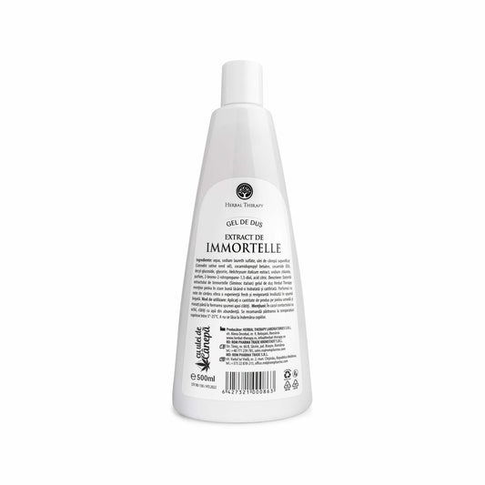 Gel de Dus Catifelare și Hidratare - Extract de Immortelle și Ulei de Cânepă, 500 ml