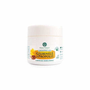 Unguent Calmant pentru Dermatită - Gălbenele, Propolis, Ulei de Cocos, Lavandă, Vitamina E, 40 ml