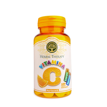 Vitamina C 100 mg cu Glucoză și Aromă de Portocale, 120 comprimate masticabile