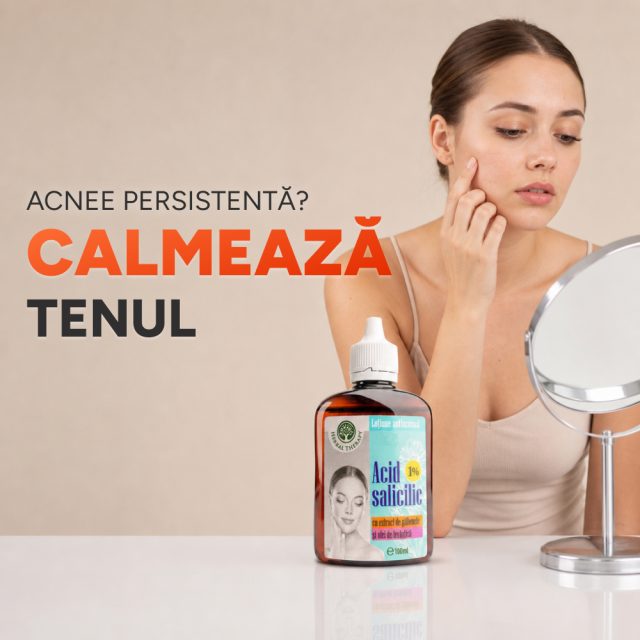 Acid salicilic 1% cu extract de gălbenele și ulei de levănțică, loțiune antiacneică 100 ml