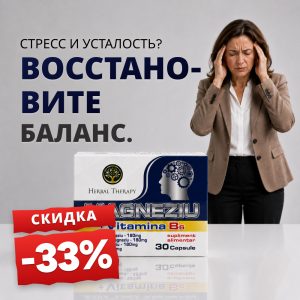 Магний + Витамин B6 N30 - Promoție -33%