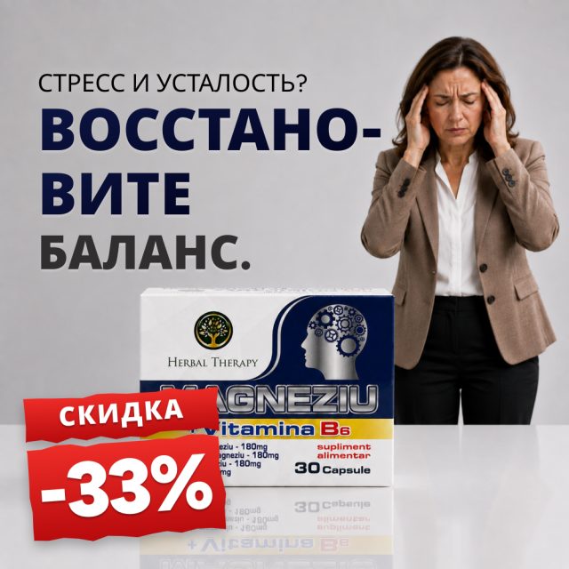 Магний + Витамин B6 N30 - Promoție -33%
