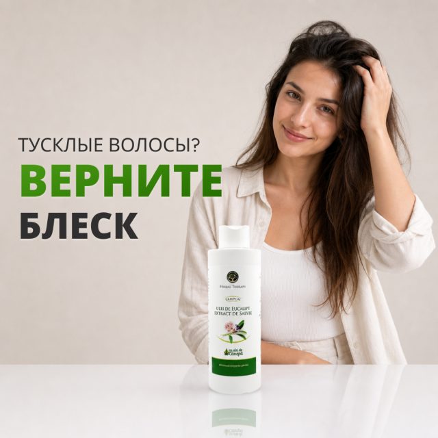 Шампунь с экстрактом шалфея, маслом эвкалипта и конопляным маслом 1000 мл