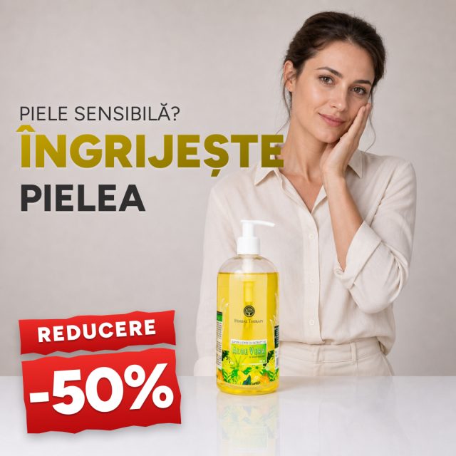 Săpun lichid cu extract de Aloe Vera și uleiuri naturale 500 ml - Promoție -50%