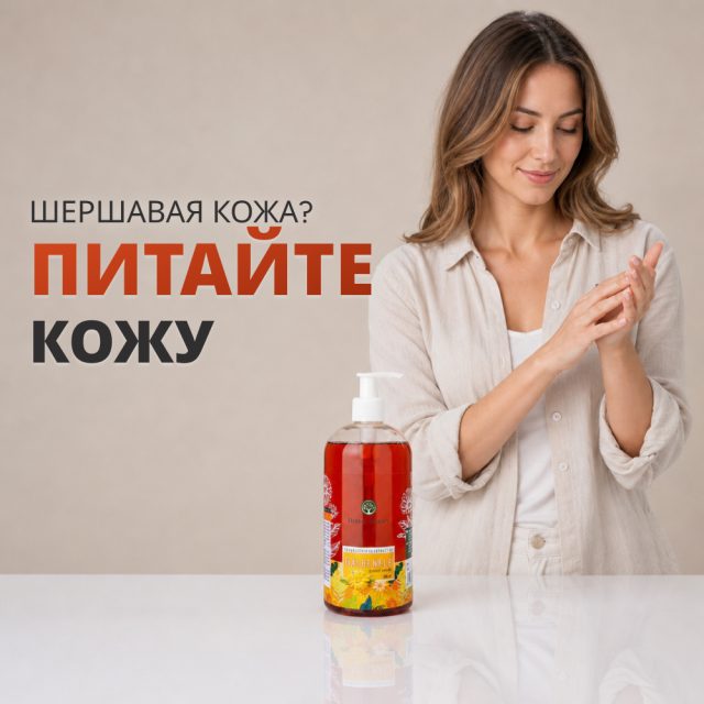 Жидкое мыло с экстрактом календулы и натуральными маслами 500 мл
