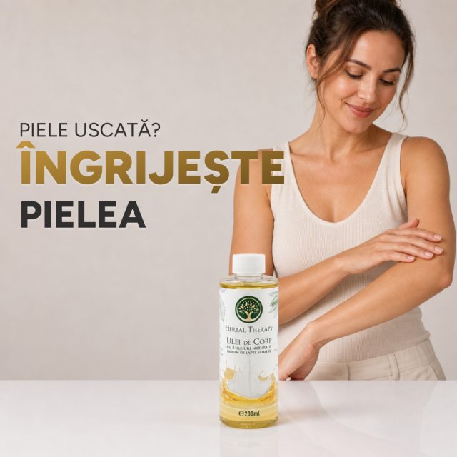 Ulei de Corp cu 3 uleiuri naturale, parfum de lapte și miere 200 ml