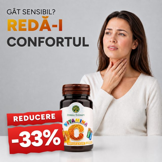 Vitamina C 100 mg cu Propolis și Miere N60 - Promoție -33%