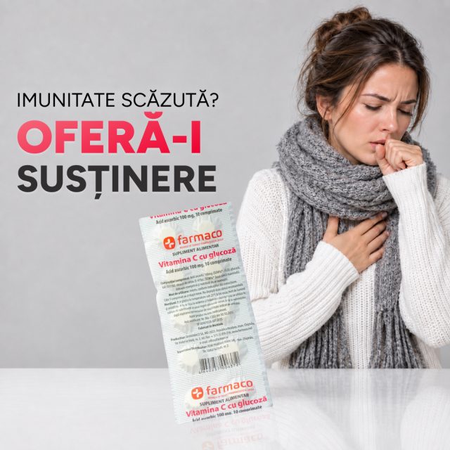 Vitamina C 100 mg cu glucoză N10