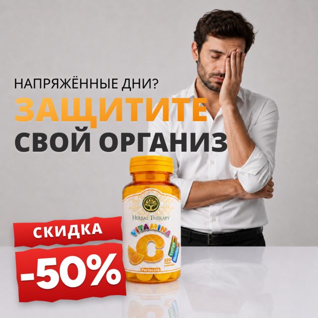 Витамин C 100 мг с глюкозой и вкусом апельсина N120 - Promoție -50%