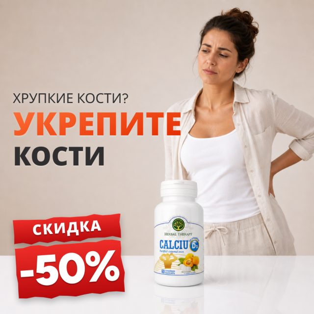Кальций D3 со вкусом абрикоса N60 - Promoție -50%