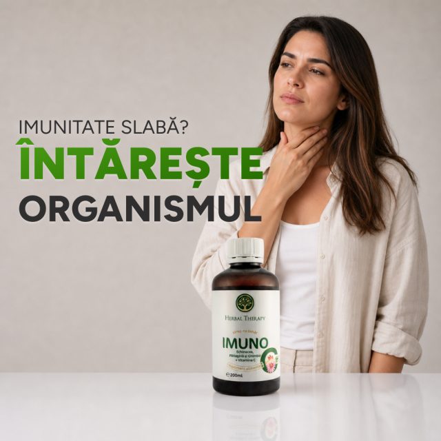 Sirop IMUNO Echinaceea, Pătlagină, Ghimbir și Vitamina C 200 ml