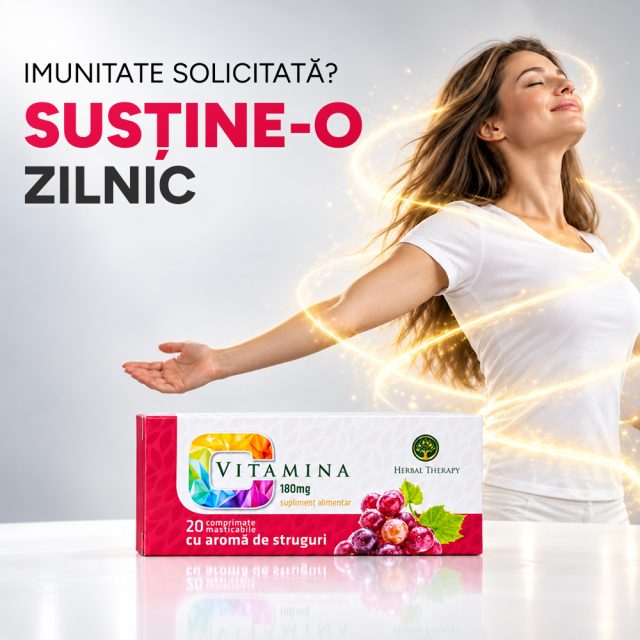 Vitamina C 180 mg cu glucoză și aromă de struguri N20